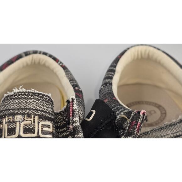 Hey Dude Mens Wally Funk Black Merlot Aztec Size 6 Rare Exclusive Travel Casual main image 7